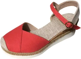 2025 Women'S Sandals Retro Trendy Closed Toe Platform Sandals Casual Canvas Dressy Ankle Elastic Strap Wedge Heels Sandals