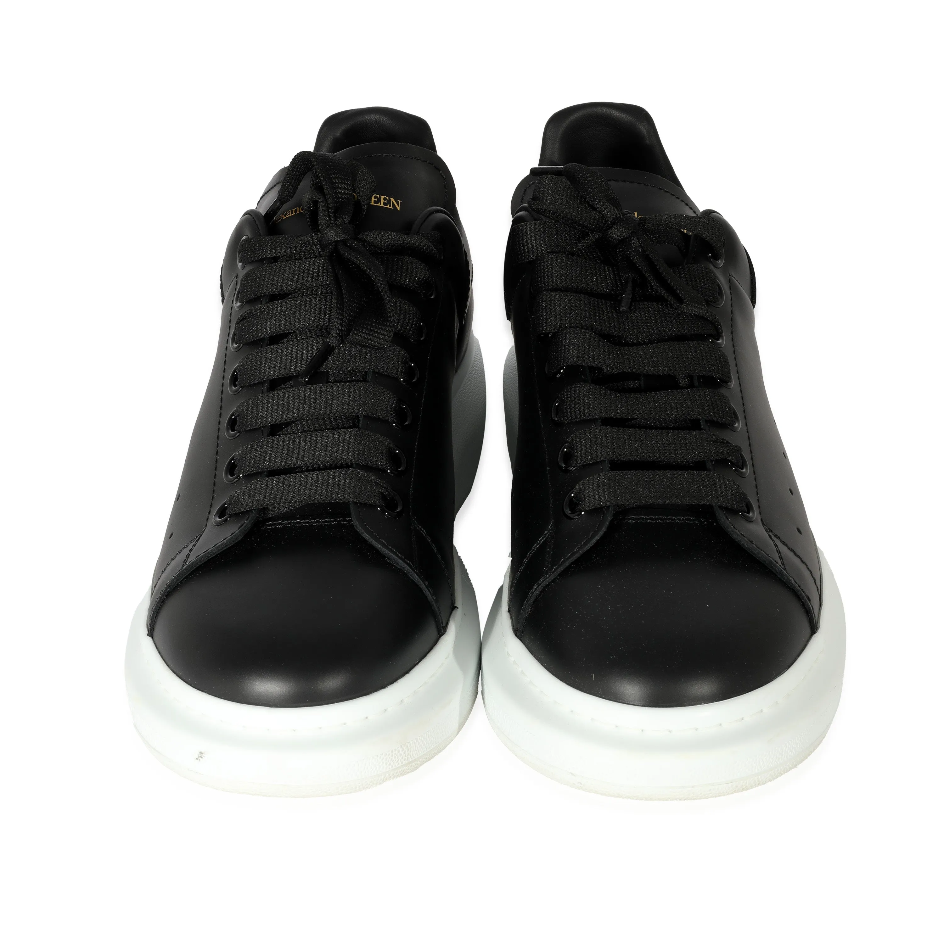 Alexander Mcqueen Black Leather Larry Trainers