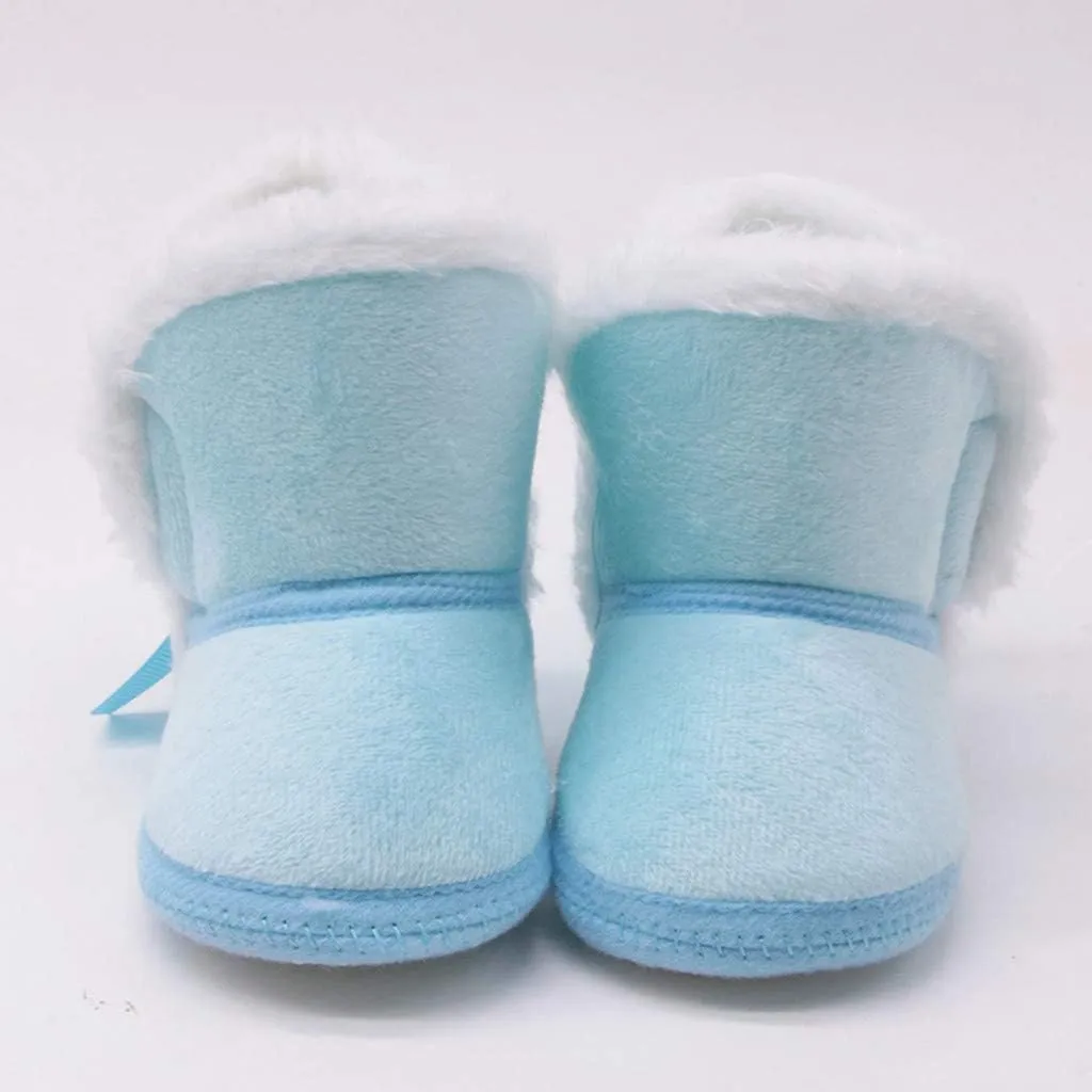 Baby Girls Winter Lined Fuzzy Boots Toddler Kid Fashion Fr Lined Lightweight Warm Snow Boots For Everyday Wear