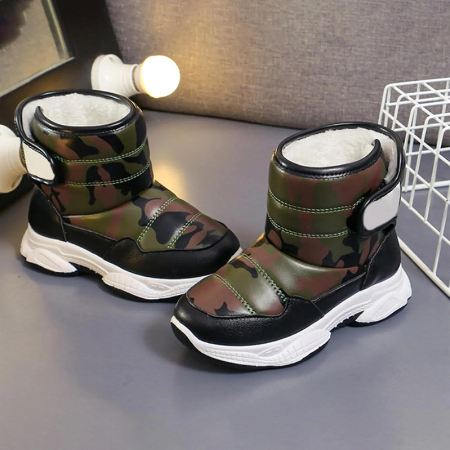 Boys Toddler Snow Boots Waterproof Resistant Outdoor Winter Shoes Toddler Cam Boots For Girls (Little Kid/Big Kids)