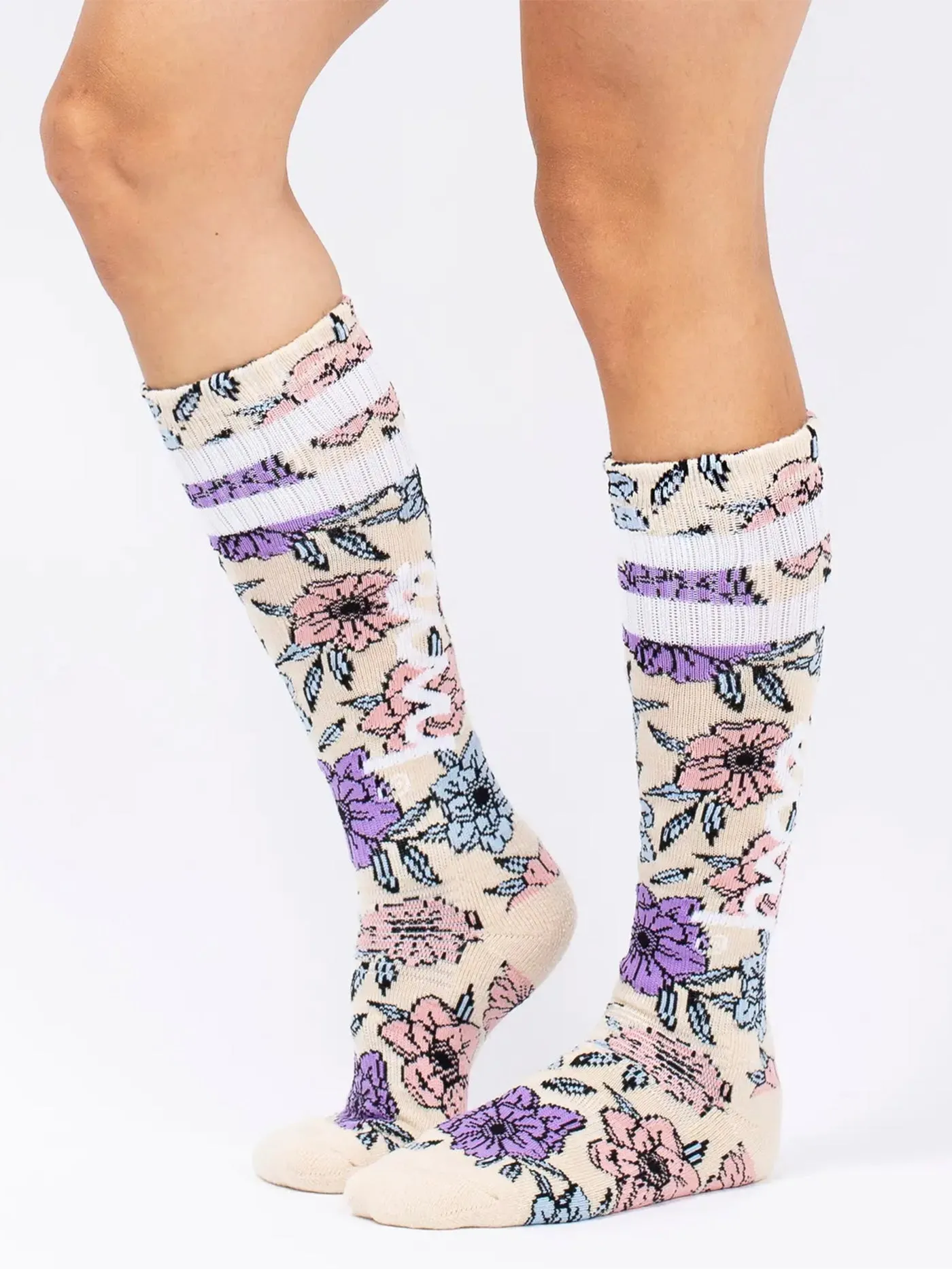 Cheerleader Wool Big Flower Snow Socks