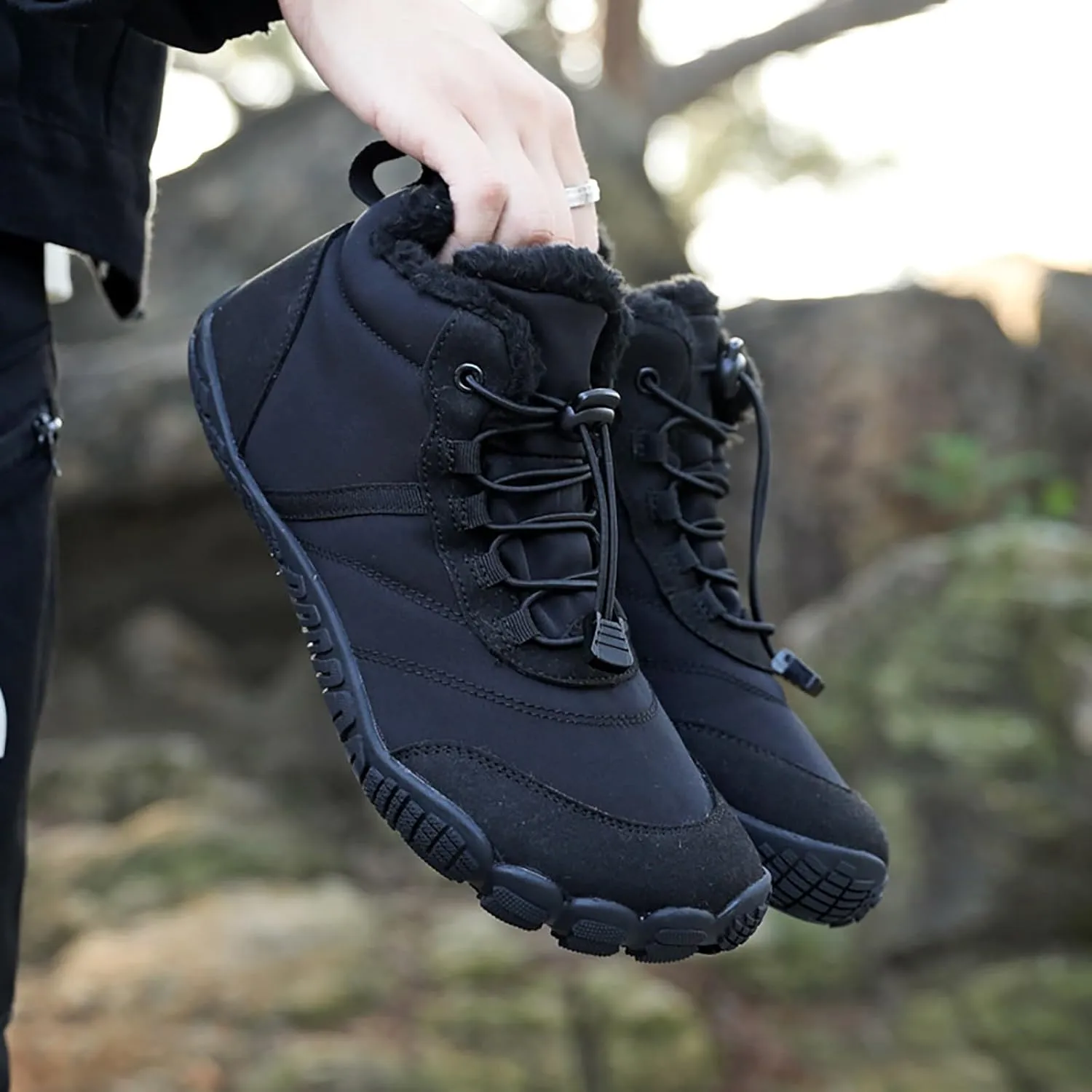 Cold Weather Men Boots Wear And Anti Slip Snow Boots Five Finger Cotton Shoes Outdoor Sports Shoes Leather Mens Boot
