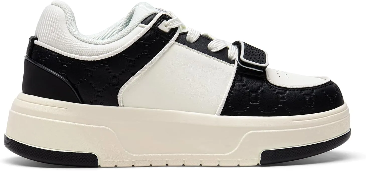 DREAM PAIRS Women Platform Chunky Sneakers Leather Oli Casual Fashion Sneaker