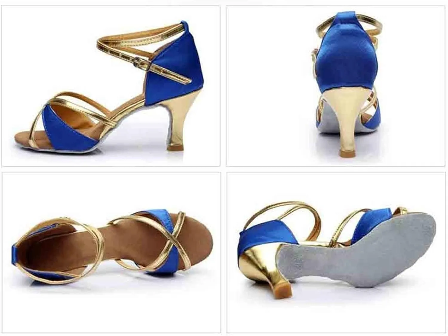 Dress Sandals Shoes for Women Leather Open Toe High Heels Ladies Gold Silver Glittering with Ankle Strap
