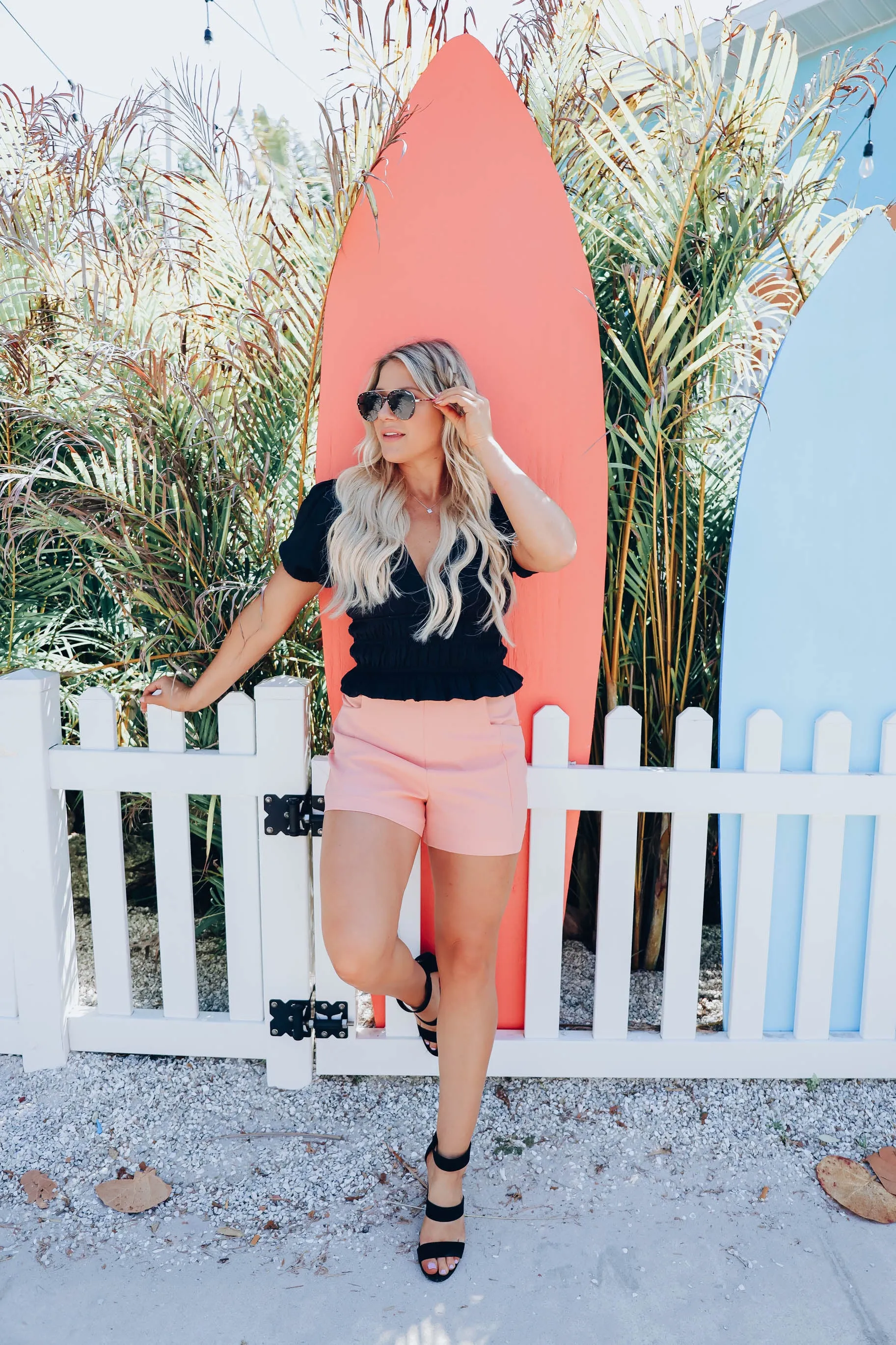 Fashion Forward High Waisted Shorts - Peach