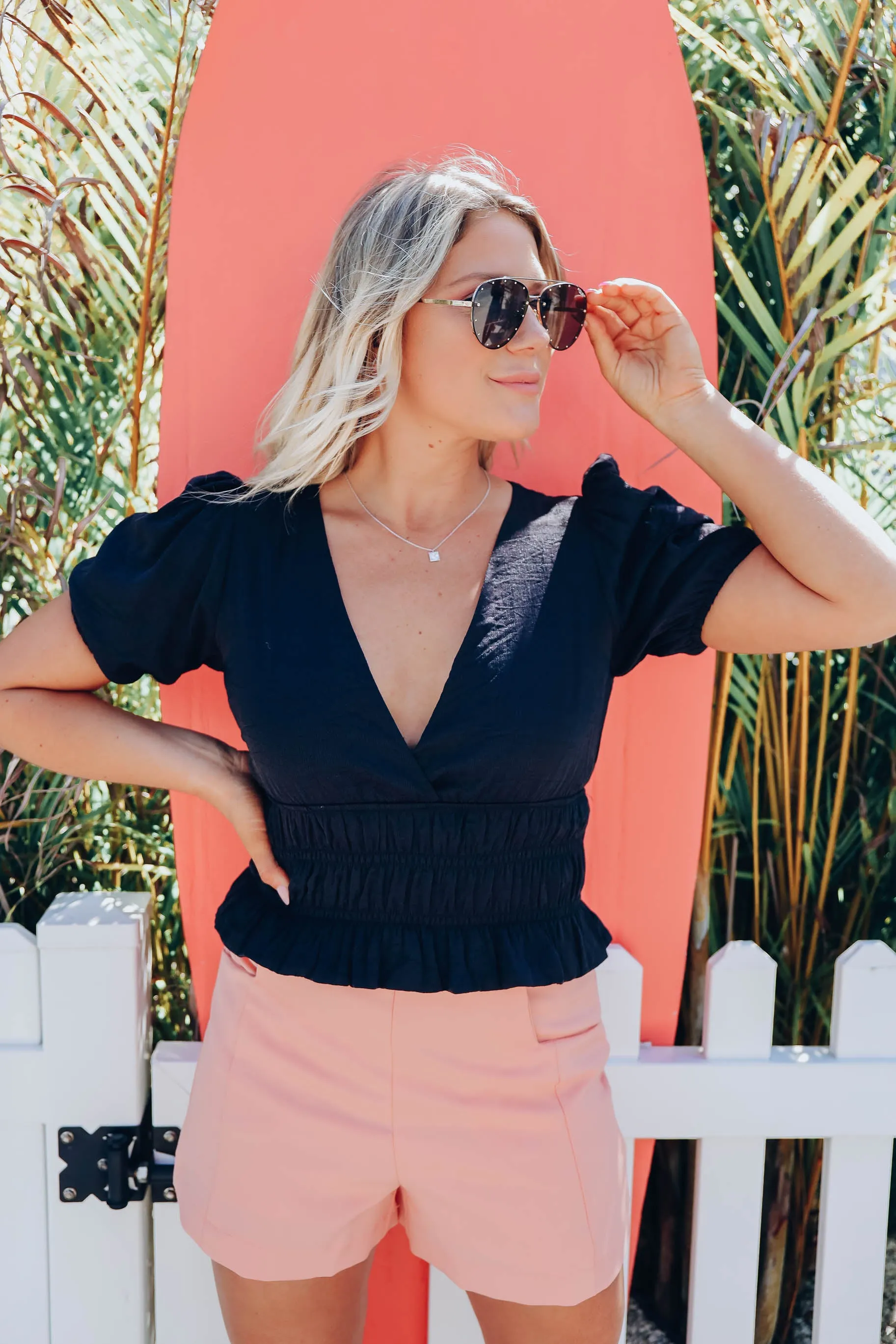 Fashion Forward High Waisted Shorts - Peach