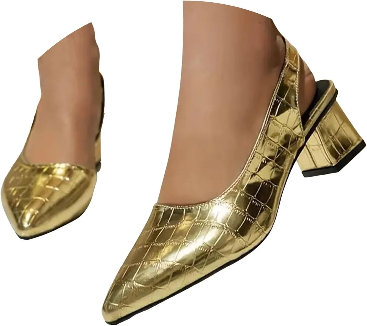 Heels for Women Shiny Closed Pointed Toe Chunky High Heel Mules Trendy Slip-On Sandals Sexy Tie Sandals for Women Flat Summer Backless Mules Slide Walking Shoes for Daily Wear