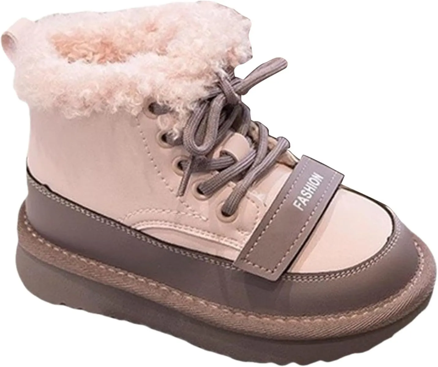 Kids Girls Fleece Winter Ankle Boots Lace-up Cute Soft Rubber Bottom Vintage Plush Warm 6 Toddler Girls Boots