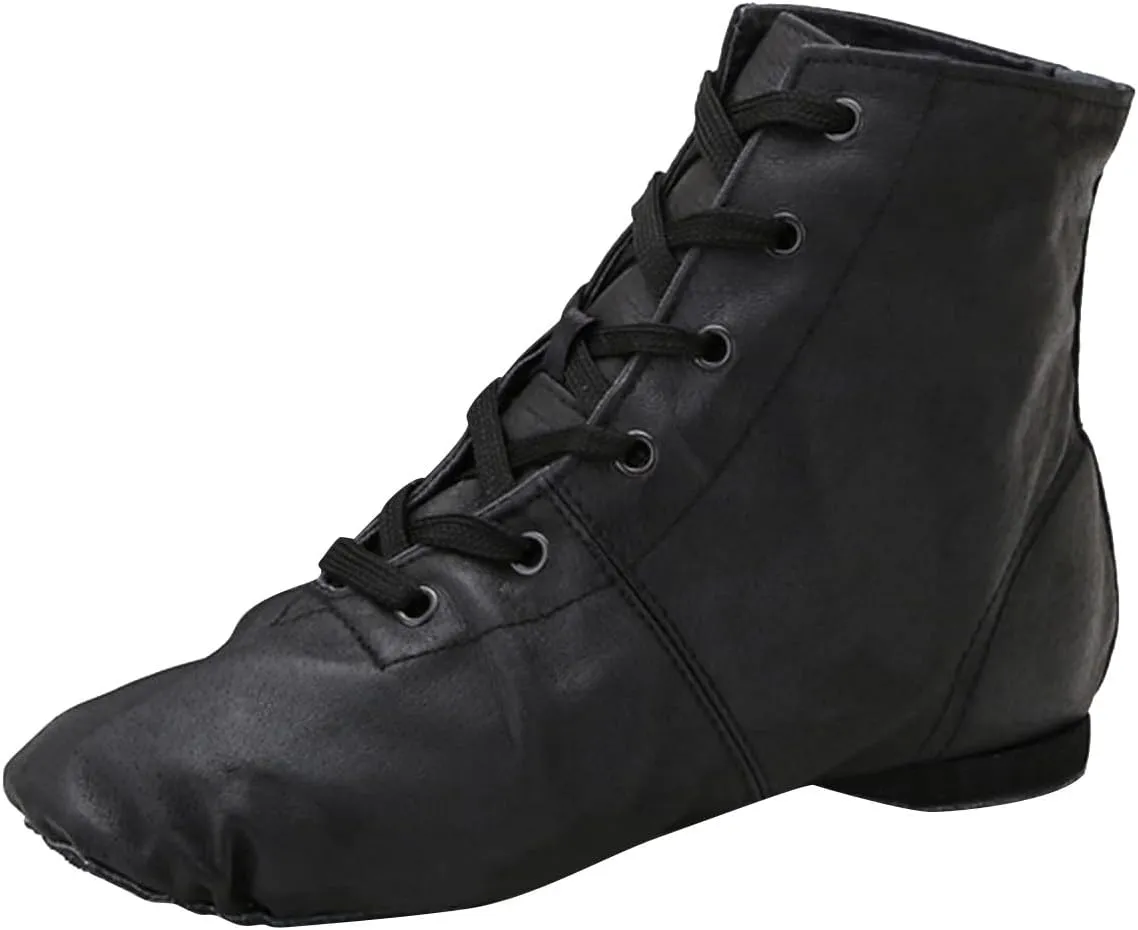 Kids Girls Jazz Dance Boots Leather Soft Sole High Top Ankle Shoes School ractice Trainers Gymnastic Sneakers