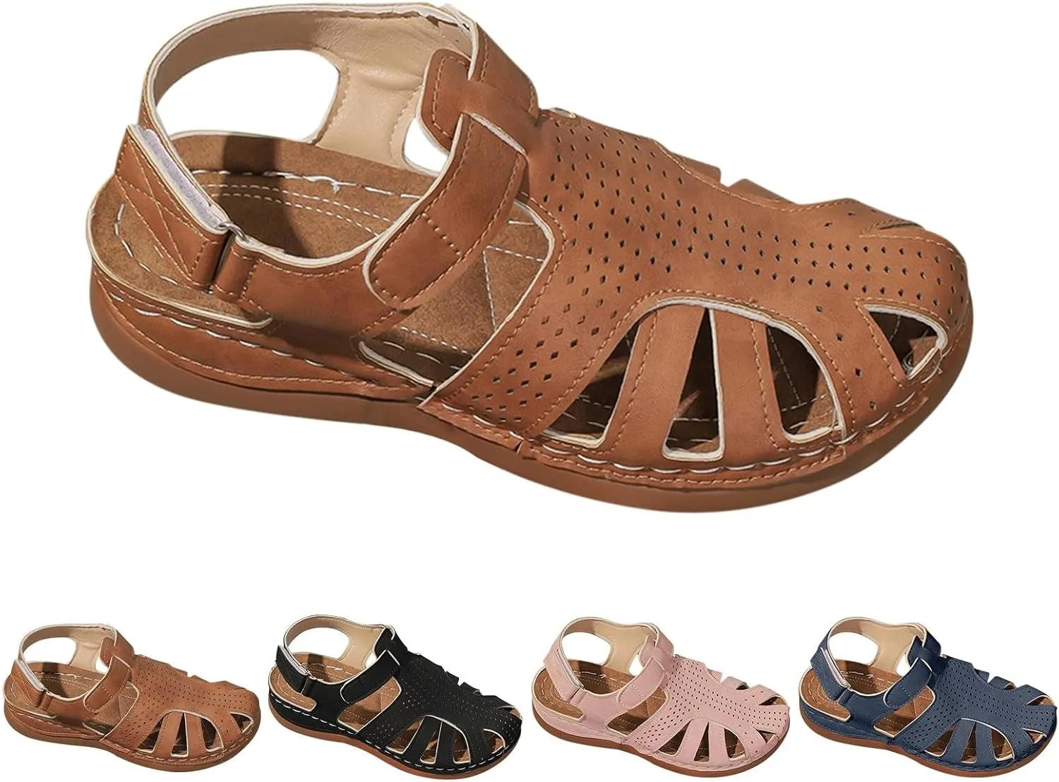 Ladies Large Size Casual Female Slope With New Sandals Female Round Head Hollow Summer Package Head Womens Wedge