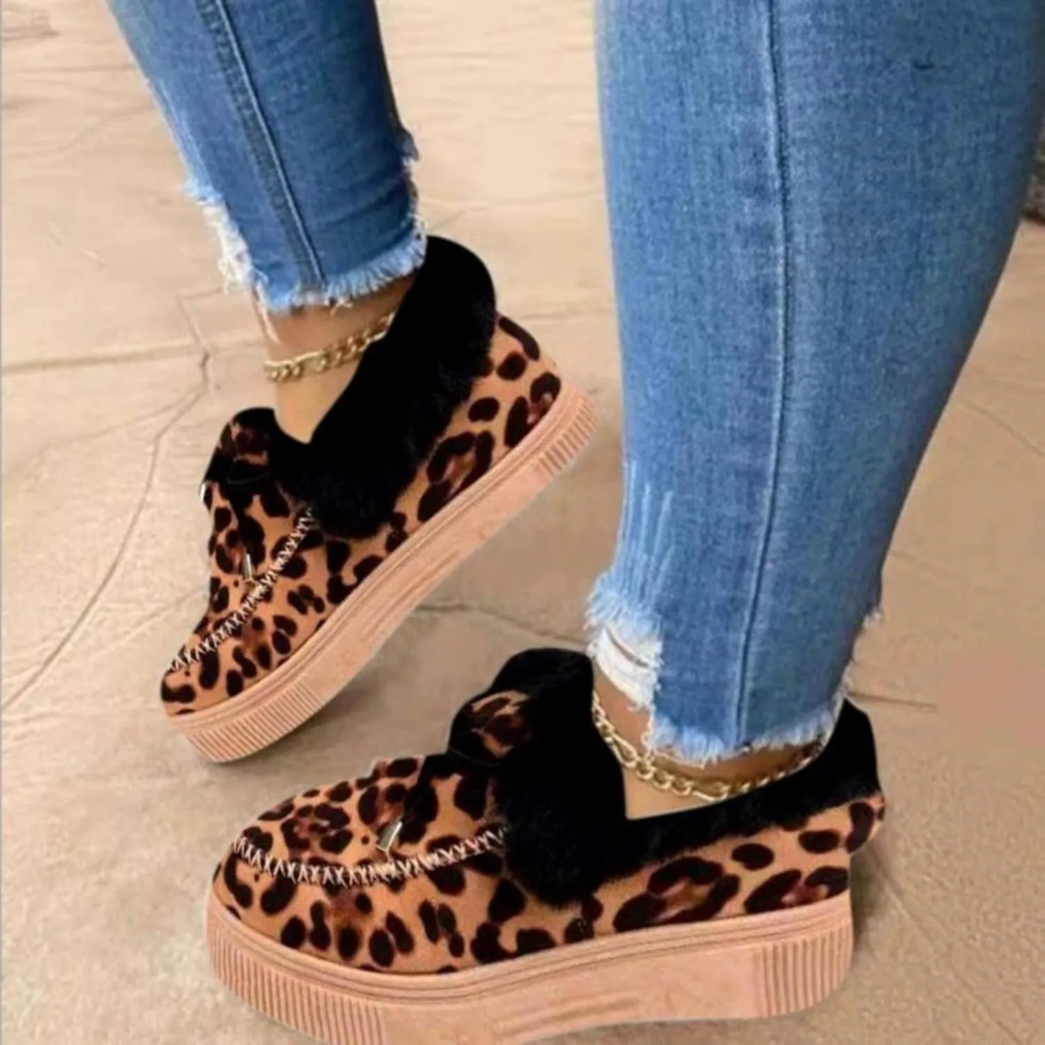 Lausiuoe Winter Fashion Boots For Women 2024 Snow Boots Winter Shoes Fur Lining Warm Ankle Booties Casual Fuzzy Loafers Shoes