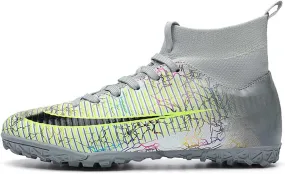 Maylrvjv Men's High-Top Soccer Shoes Anti-Slip Wear-Resistant Football Boots Spikes Athletic Shoes