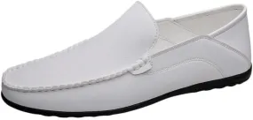Men's Solid Color Round Toe Loafers - Lightweight, Slip-Resistant, Classic Anti-Slip Slip-On Shoes for Men