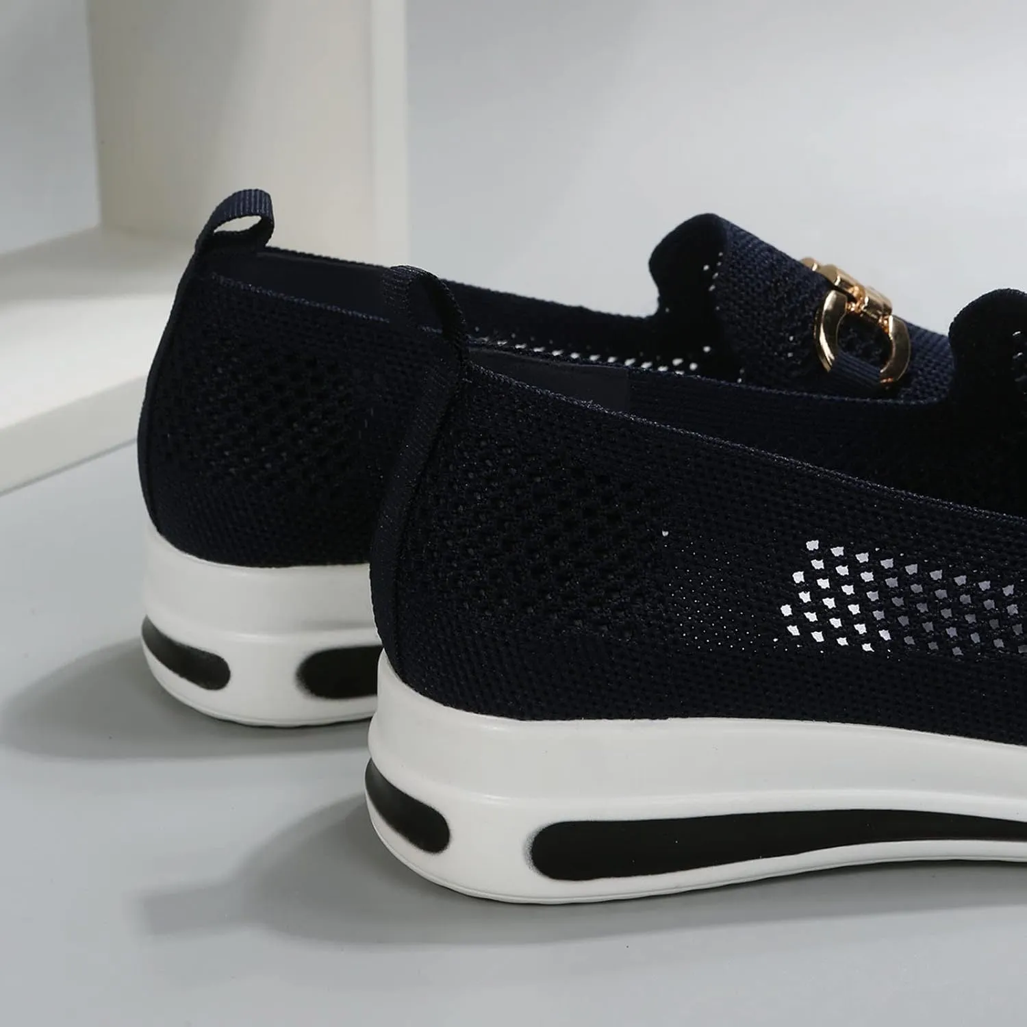 Orthopedic Walking Shoes for Women Slip-On Fashion Platform Sneakers Woven Breathable Summer Shoes with Arch Support