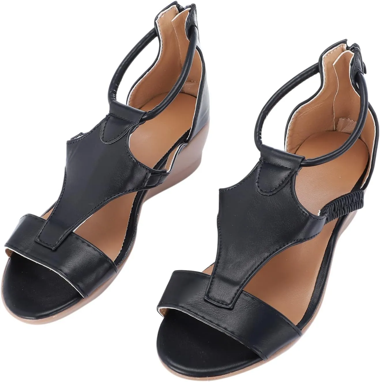 Platform Sandals Women's Ankle Strap Low Wedge Sandals Summer Shoes Women's Classic Wedge Heels Sandals
