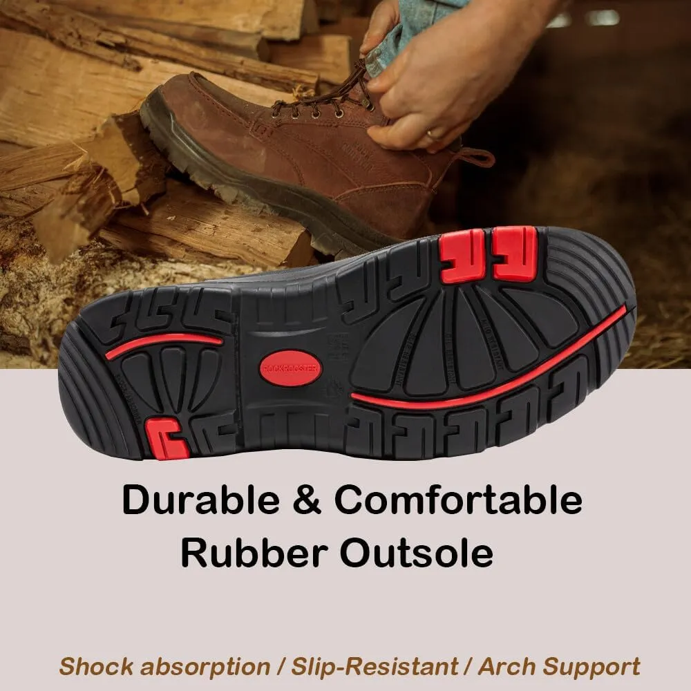 ROCKROOSTER ZUMBRO Work Boots for Men, 6 Inch Soft Toe Comfortable Durable Electrician Work Boot(AK371)