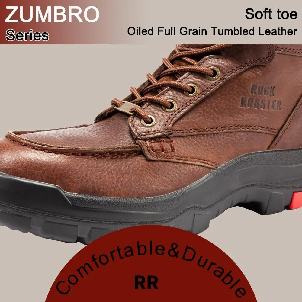 ROCKROOSTER ZUMBRO Work Boots for Men, 6 Inch Soft Toe Comfortable Durable Electrician Work Boot(AK371)