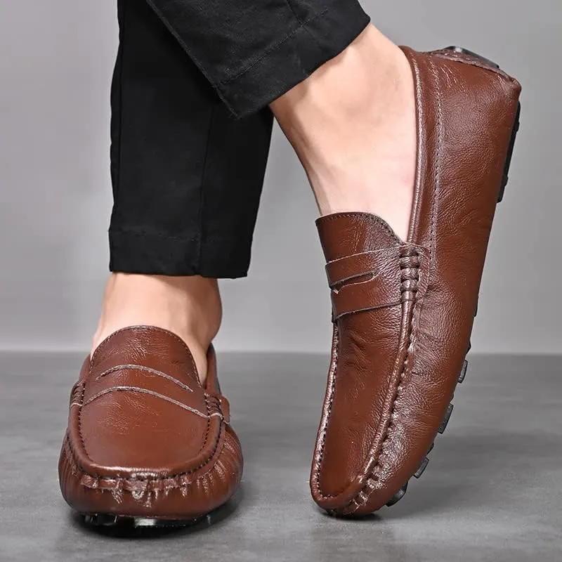 Santimon Men's Casual Slip-On Loafers, Penny Loafers Moccasins, Solid Driving Shoes