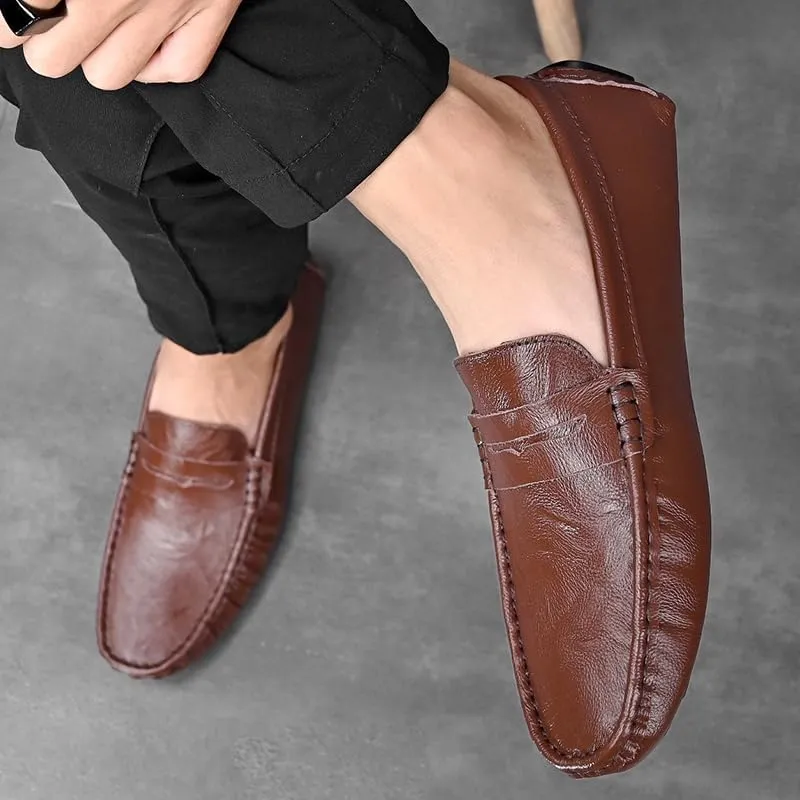Santimon Men's Casual Slip-On Loafers, Penny Loafers Moccasins, Solid Driving Shoes