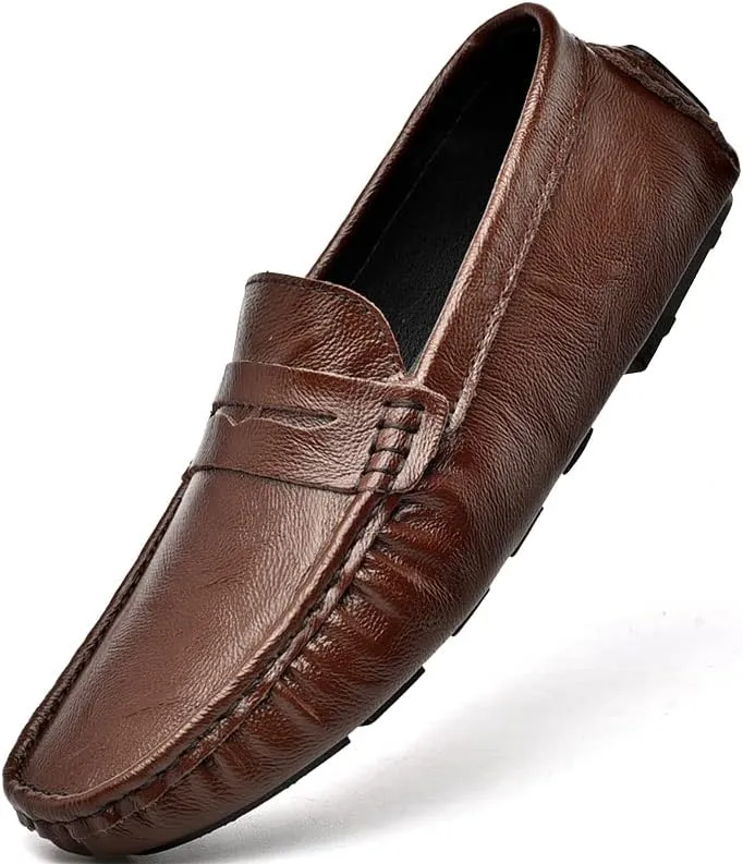 Santimon Men's Casual Slip-On Loafers, Penny Loafers Moccasins, Solid Driving Shoes