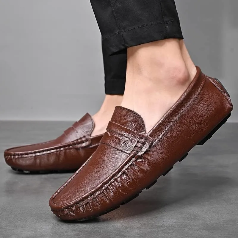 Santimon Men's Casual Slip-On Loafers, Penny Loafers Moccasins, Solid Driving Shoes