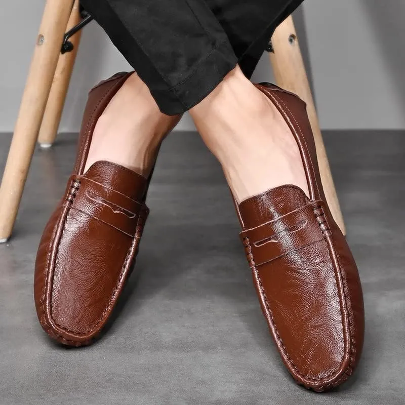 Santimon Men's Casual Slip-On Loafers, Penny Loafers Moccasins, Solid Driving Shoes