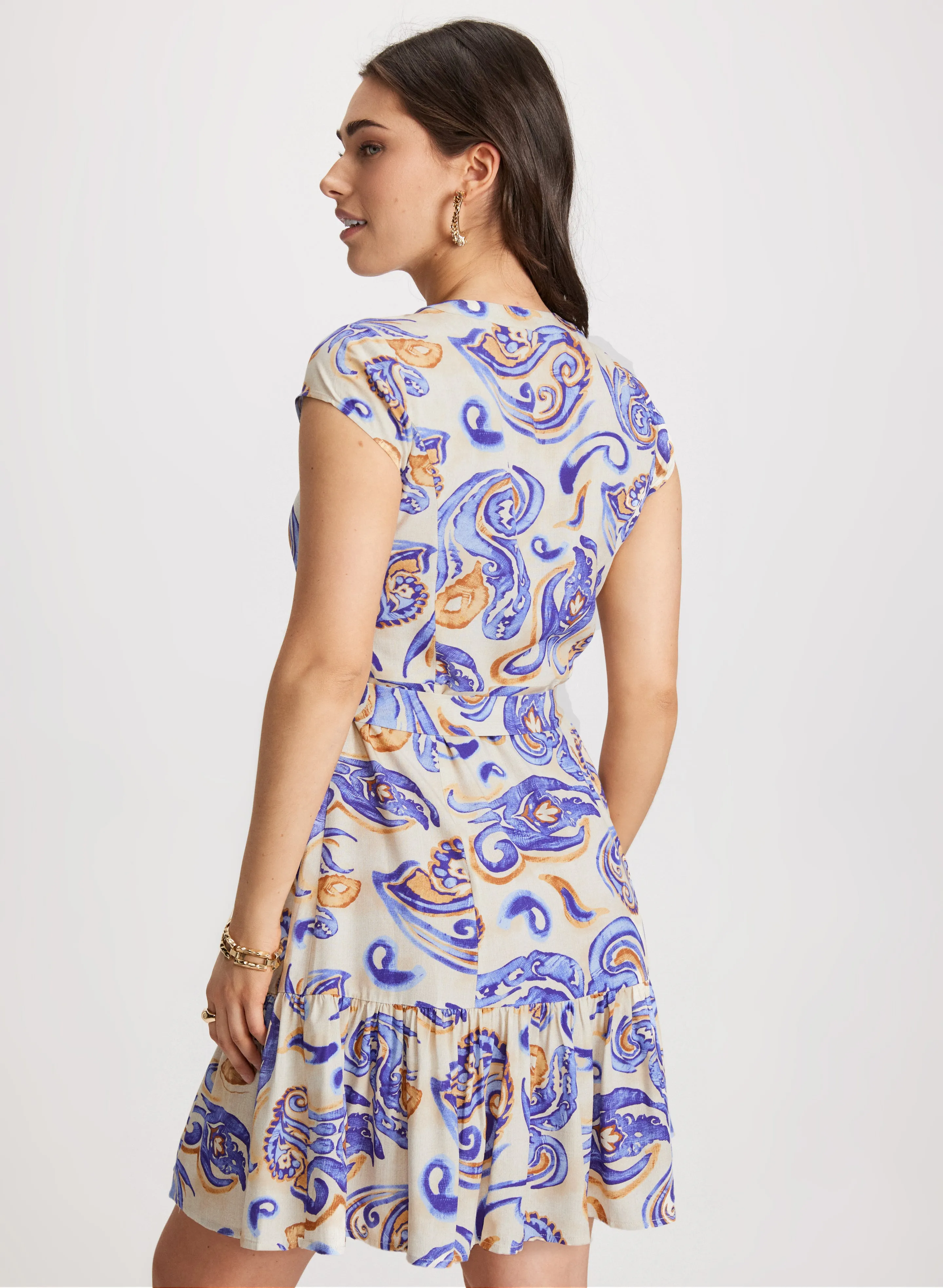 Short Paisley Print Dress