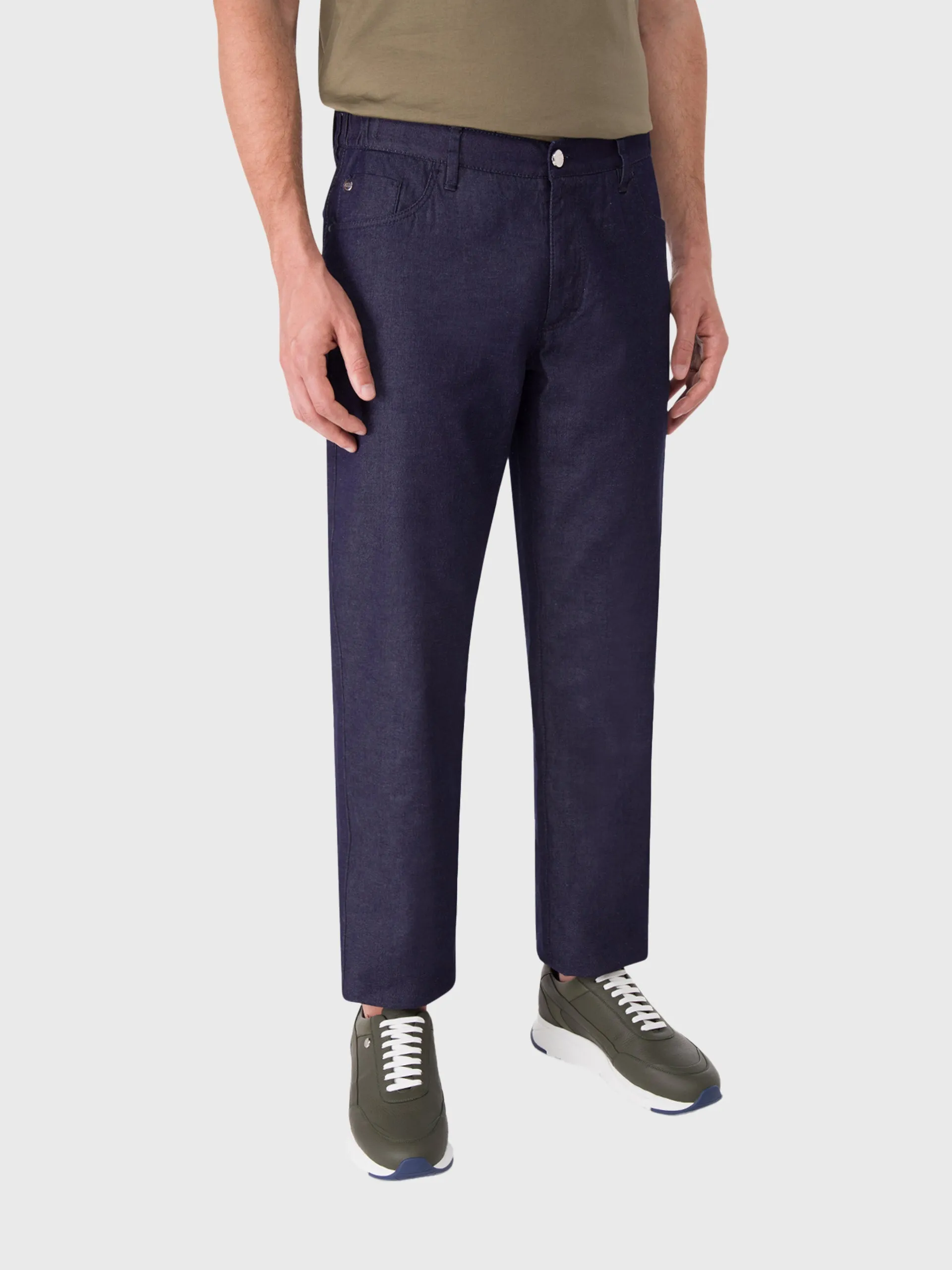 Slim Fit Cotton and Silk Jeans