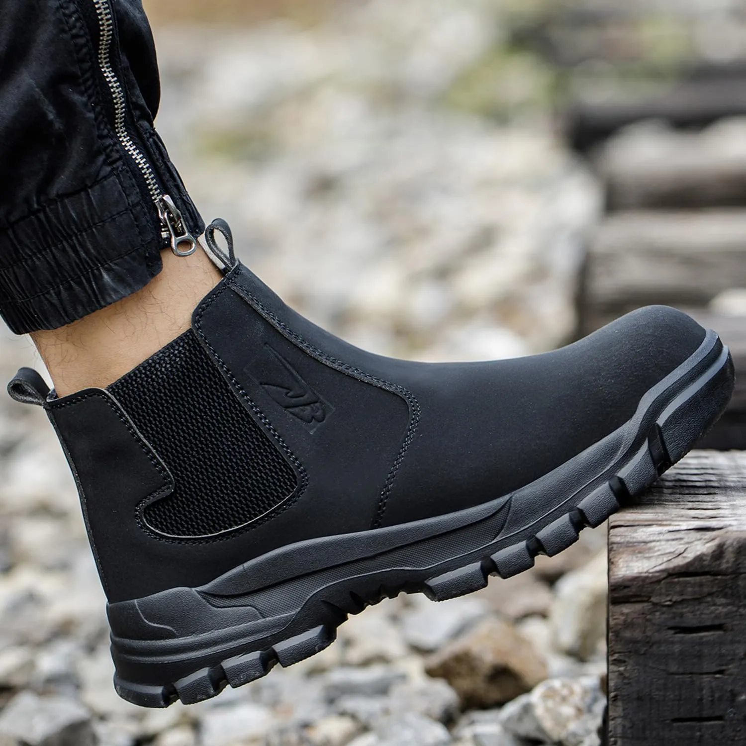Steel Toe Slip on Work Boots for Men Industrial Construction Safety Work Shoes Lightweight Comfortable Indestructible Sneakers