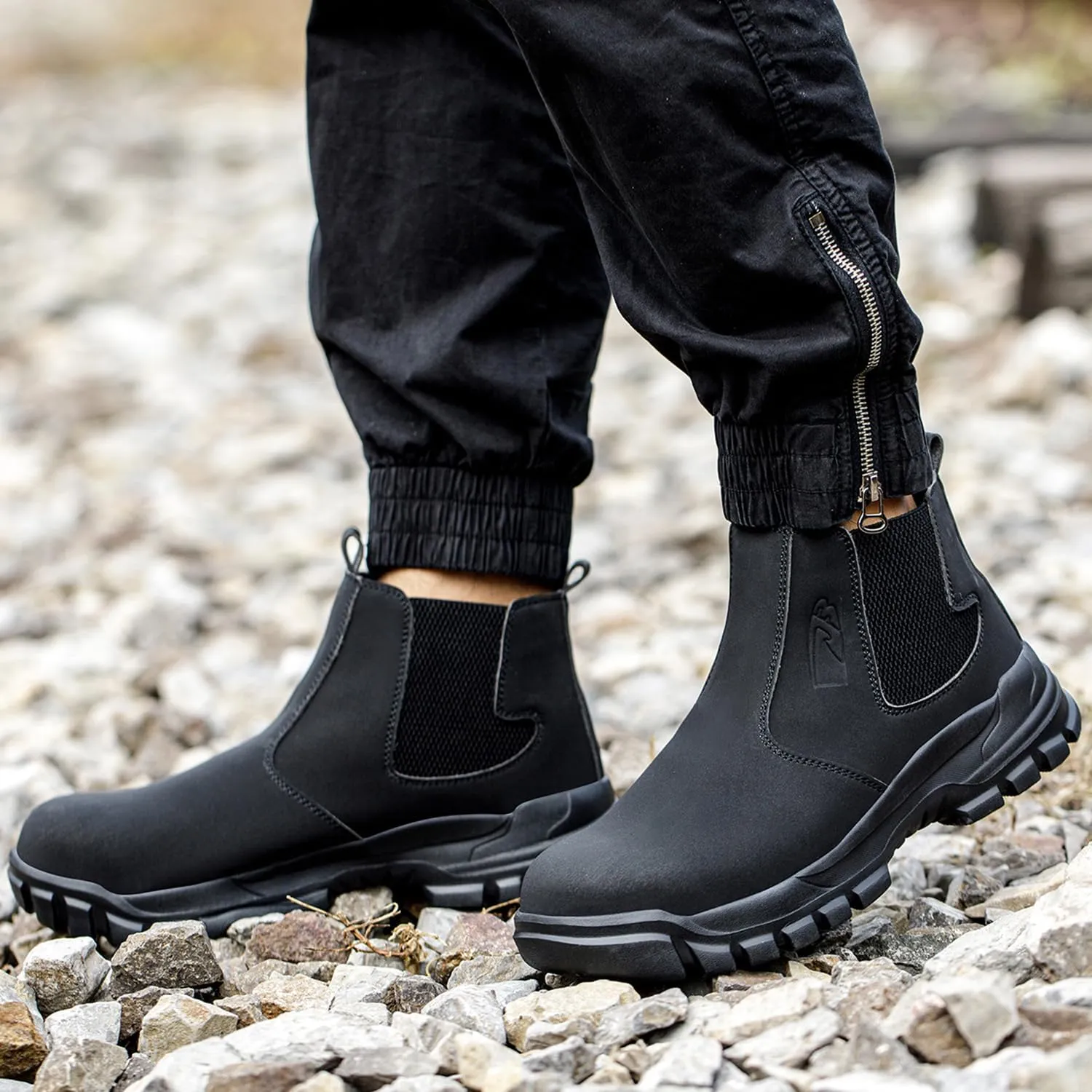 Steel Toe Slip on Work Boots for Men Industrial Construction Safety Work Shoes Lightweight Comfortable Indestructible Sneakers