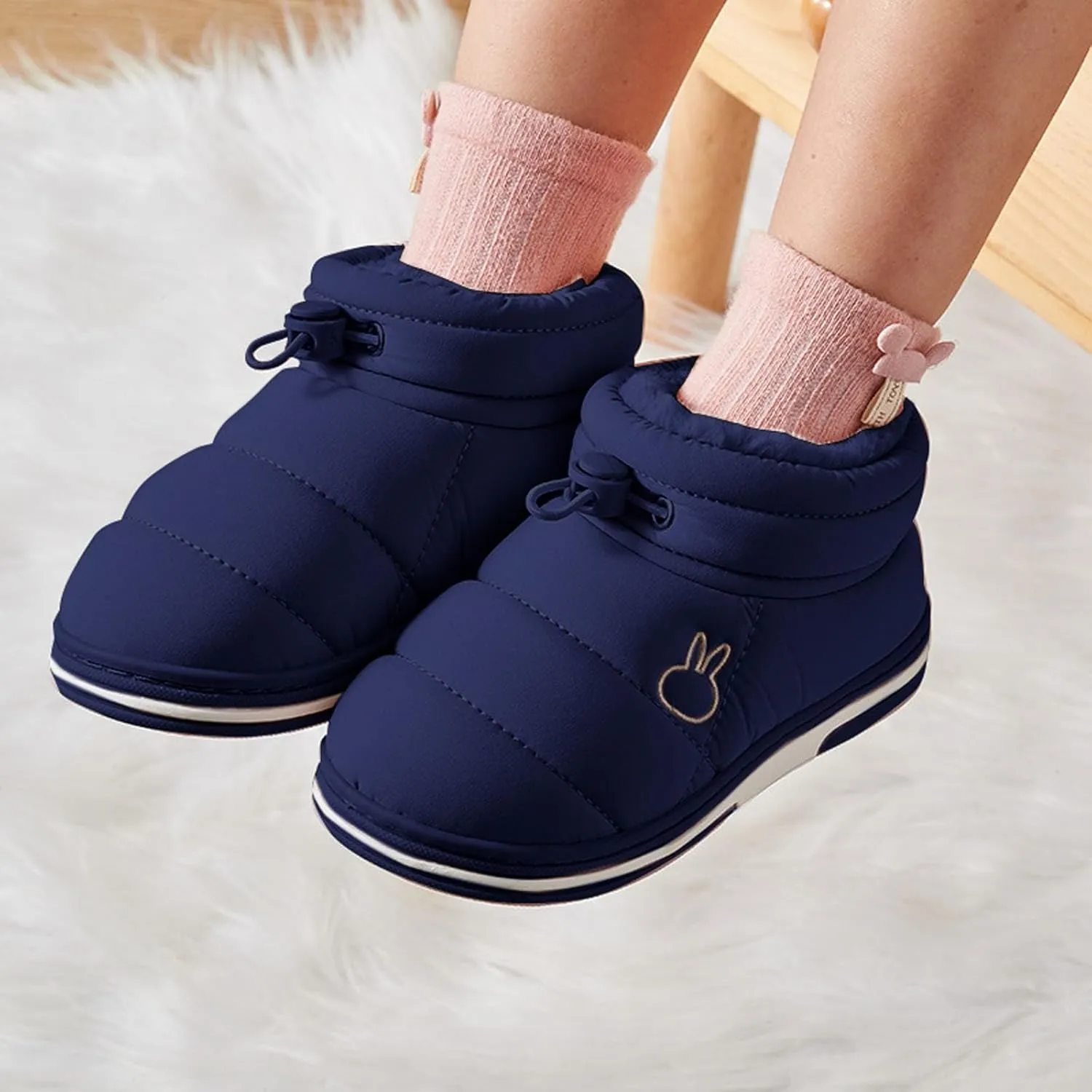 Toddler Baby Boys Girls Warm House Boots Kids Slippers Fuzzy  Lined Comfy Flat Bottom Indoor Bedroom Shoes