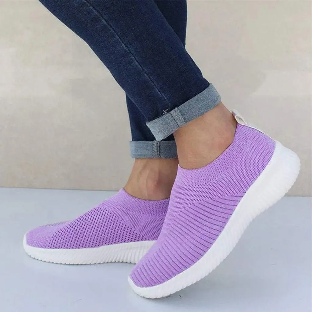 Walking Shoes Women Arch Support Slip On Sneakers Comfortable Mesh Orthopedic Shoes Outdoor Running Tennis Shoes