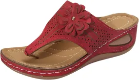Wedge Sandals for Women Wide Width Casual Comfortable Flip Flops Arch Support Wedge Sandals Slip On Platform Slippers Beach Shoes
