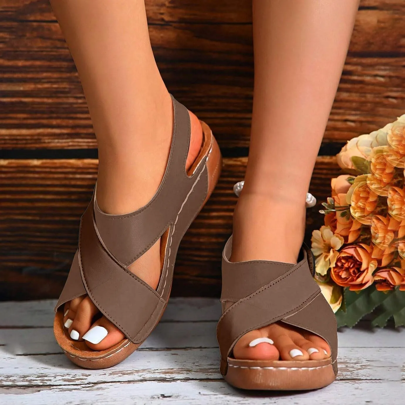 Wedges for Women Chunky Platform Heels Women's Ankle Strap Low Wedge Sandals Platform Sandals Short Heels for Women