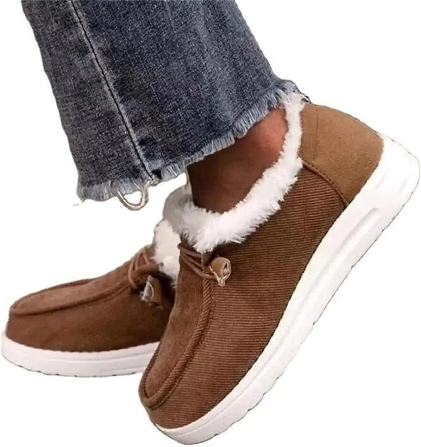 Winter Dress Boots For Women 2024 Warm Snow Fuzzy Ankle Booties Cute Silp On Comfortable Casual Fashion Loafers Shoes