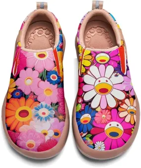 Women Loafers Shoes Walking Comfortable Slip On Casual Travel Floral Painted Sneakers