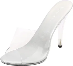 Womens Clear Heels Sandals Open Toe Slingback Slip On Summer Casual Dress Shoes Comfortable Transparent Sexy Stiletto Heel Slippers for Party Beach Daily Day