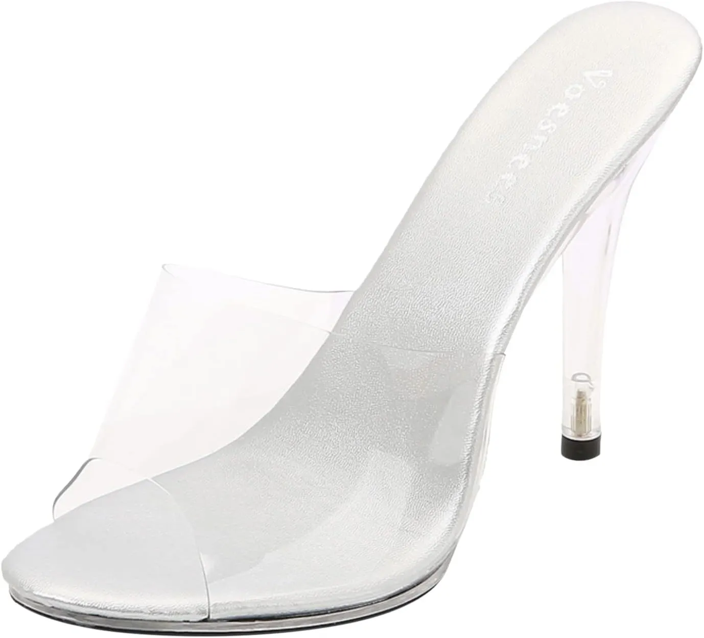 Womens Clear Heels Sandals Open Toe Slingback Slip On Summer Casual Dress Shoes Comfortable Transparent Sexy Stiletto Heel Slippers for Party Beach Daily Day