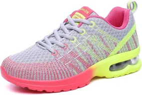 Womens Trainers Ladies Road Running Shoes Air Cushion Athletic Sneaker Lightweight Breathable Jogging Gym Tennis Sports Shoes Outdoor Walking Shoes
