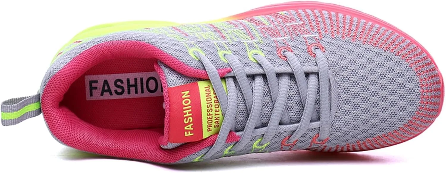 Womens Trainers Ladies Road Running Shoes Air Cushion Athletic Sneaker Lightweight Breathable Jogging Gym Tennis Sports Shoes Outdoor Walking Shoes