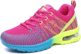 Womens Trainers Ladies Road Running Shoes Air Cushion Athletic Sneaker Lightweight Breathable Jogging Gym Tennis Sports Shoes Outdoor Walking Shoes