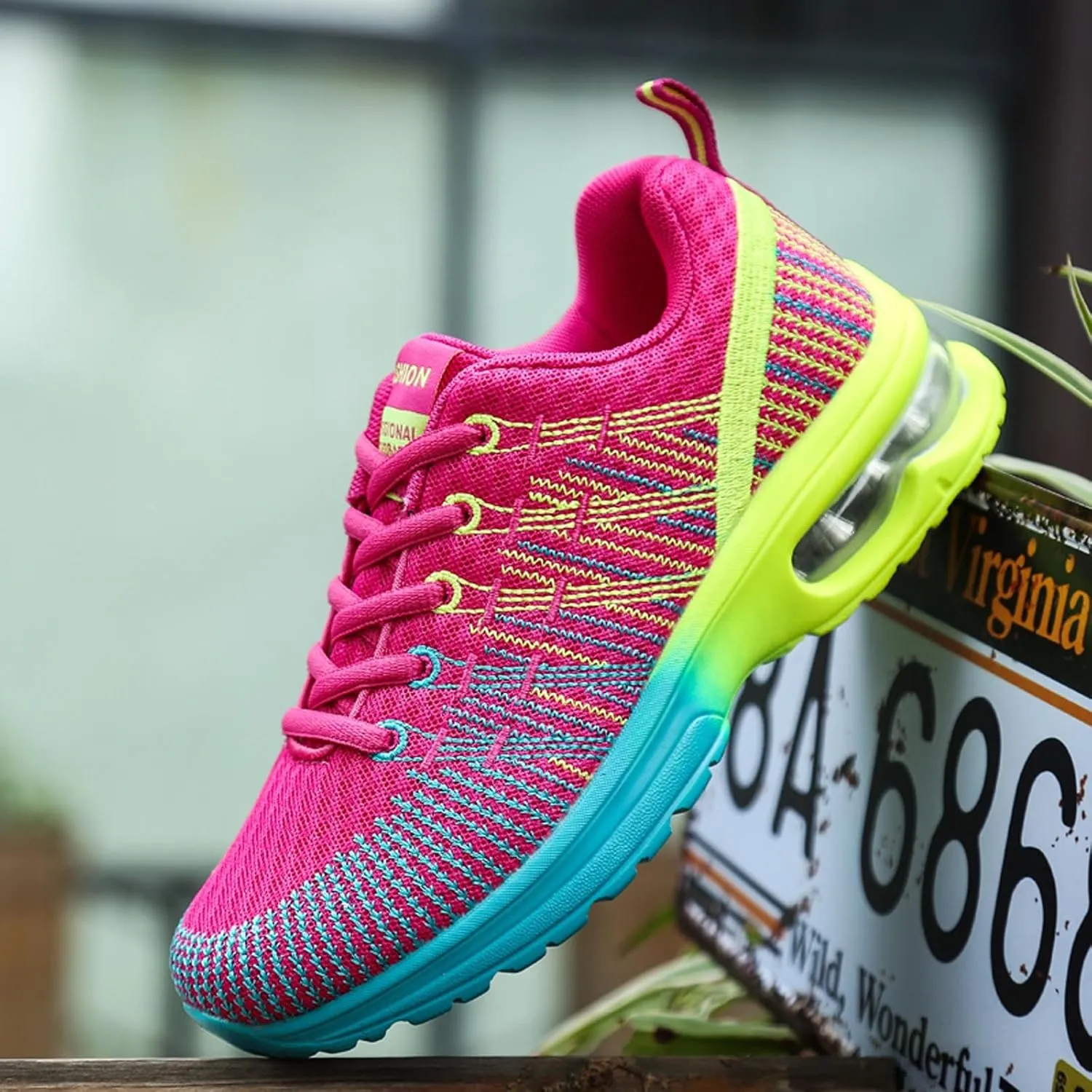 Womens Trainers Ladies Road Running Shoes Air Cushion Athletic Sneaker Lightweight Breathable Jogging Gym Tennis Sports Shoes Outdoor Walking Shoes