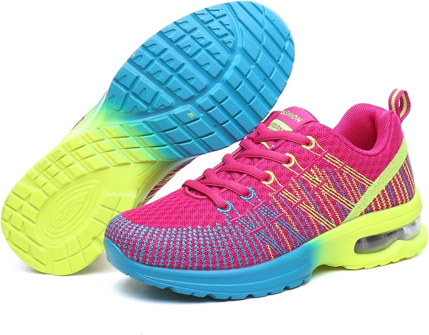 Womens Trainers Ladies Road Running Shoes Air Cushion Athletic Sneaker Lightweight Breathable Jogging Gym Tennis Sports Shoes Outdoor Walking Shoes
