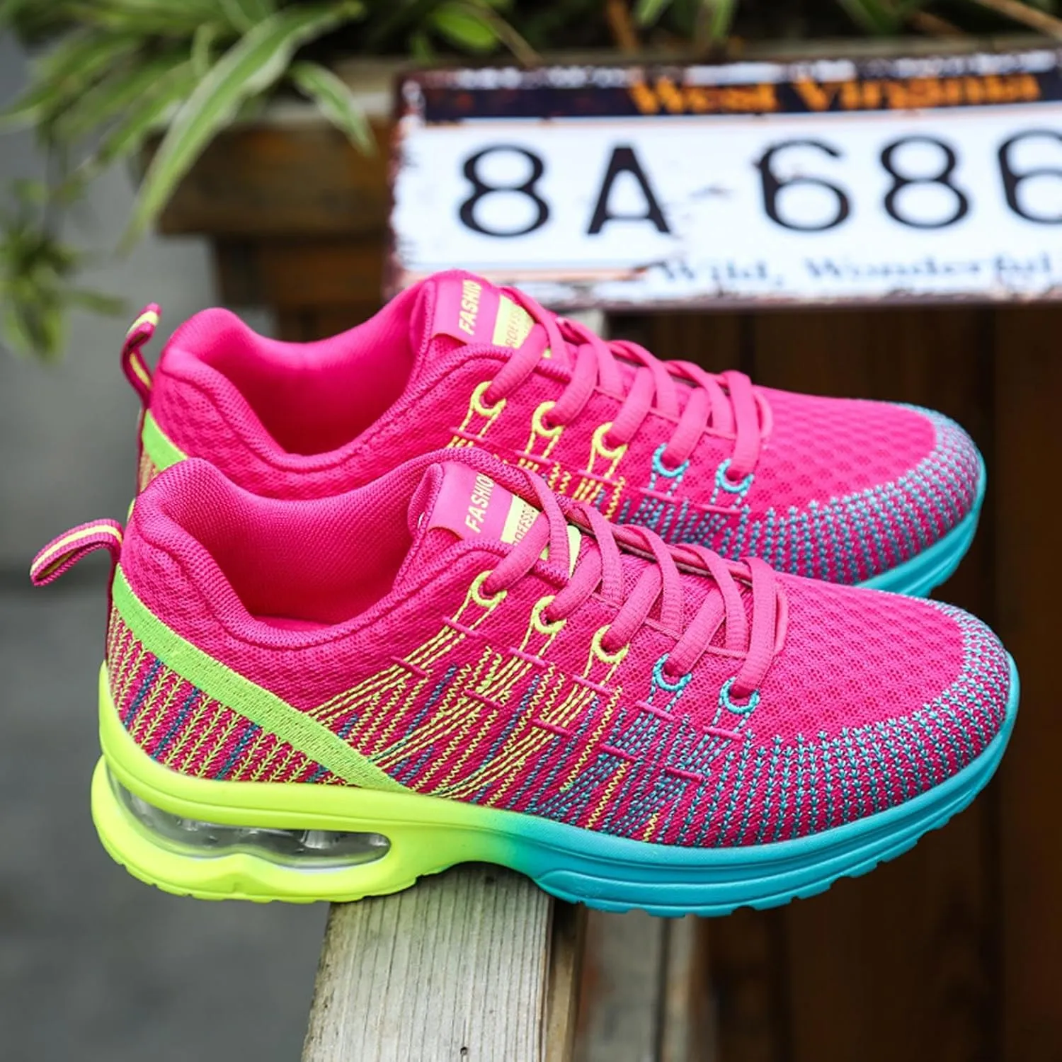 Womens Trainers Ladies Road Running Shoes Air Cushion Athletic Sneaker Lightweight Breathable Jogging Gym Tennis Sports Shoes Outdoor Walking Shoes